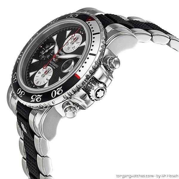 Sport Chronograph Automatic Stainless Steel and Black Rubber